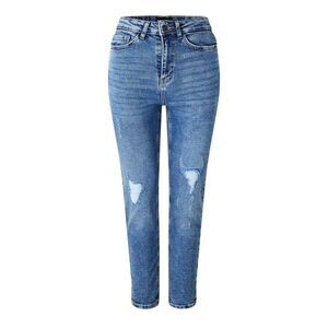Pieces Womens/Ladies Denim Distressed Slim Jeans / Medium Blue